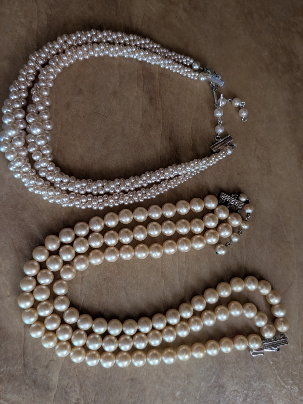 Vintage Pearl Chokers Set Of 2